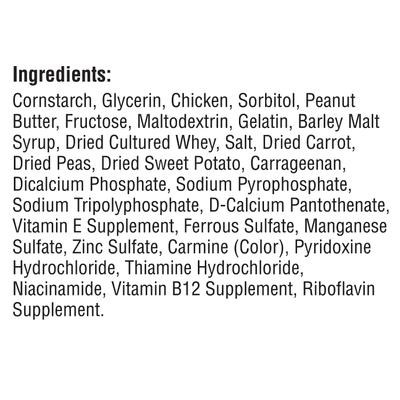 Golosinas masticables grandes de mantequilla de maní para perros, 3 unidades