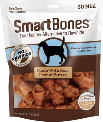Peanut Butter Mini Chews Dog Treats, 30 count