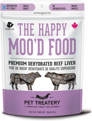 The Happy Moo'D Food Dehydrated Beef Liver Dog & Cat Treats, 3.17-oz bag