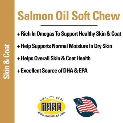Salmon Oil Soft Chews Dog & Cat Supplement, 90 count