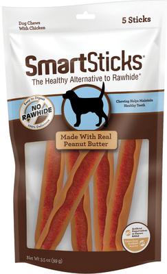 Golosinas de mantequilla de maní para perros SmartSticks, 5 unidades