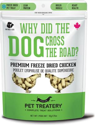 Why Did the Dog Cross the Road? Freeze-Dried Chicken Dog & Cat Treats, 1.76-oz bag