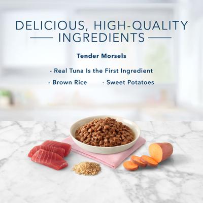 Tastefuls Natural Tender Morsels Tuna Entree Wet Cat Food, 3-oz can, case of 12