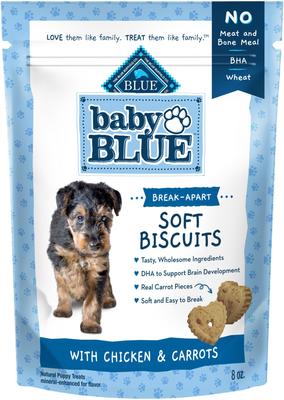 Baby Blue Soft Biscuits Natural Chicken & Carrots Puppy Treats, 8-oz bag