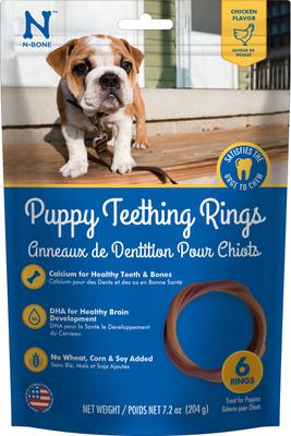 Puppy Teething Ring Pumpkin Flavor Dental Dog Treats, 6 count