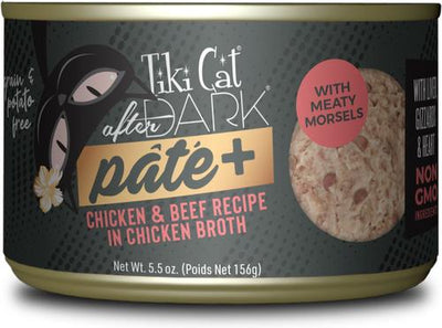 After Dark Pate+ Chicken & Beef Grain-Free Wet Cat Food, 5.5-oz can, case of 8