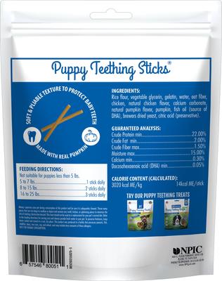 Bundle: N-Bone Puppy Teething Sticks Variety Pak Dental Dog Chew Treats, 60 count