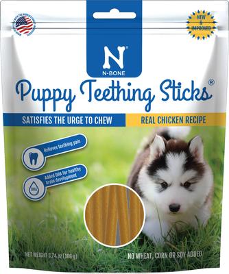 Bundle: N-Bone Puppy Teething Sticks Variety Pak Dental Dog Chew Treats, 60 count