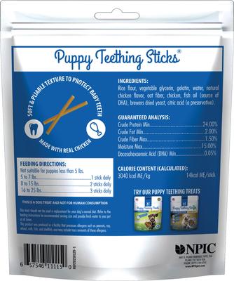Bundle: N-Bone Puppy Teething Sticks Variety Pak Dental Dog Chew Treats, 60 count