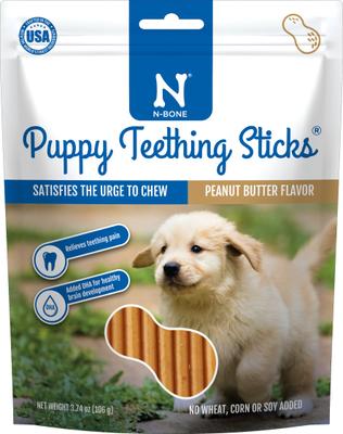 Bundle: N-Bone Puppy Teething Sticks Variety Pak Dental Dog Chew Treats, 60 count