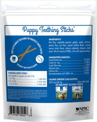 Bundle: N-Bone Puppy Teething Sticks Variety Pak Dental Dog Chew Treats, 60 count