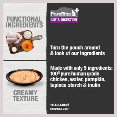 Plus Squeezables - Ingredientes para comida para gatos Gut & Digestion, pollo, tubo de 2.5 oz, paquete de 6