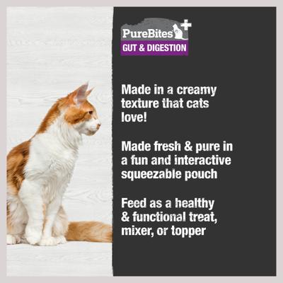 Plus Squeezables - Ingredientes para comida para gatos Gut & Digestion, pollo, tubo de 2.5 oz, paquete de 6
