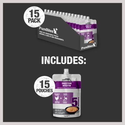 Plus Squeezables - Ingredientes para comida para gatos Gut & Digestion, pollo, tubo de 2.5 oz, paquete de 6