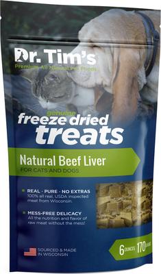 Natural Beef Liver Genuine Freeze-Dried Dog & Cat Treats, 6-oz bag