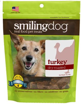 Smiling Dog Turkey Dry-Roasted Dog Treats, 3-oz bag