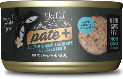 After Dark Pate+ Chicken & Quail Egg Grain-Free Wet Cat Food, 2.8-oz can, case of 12