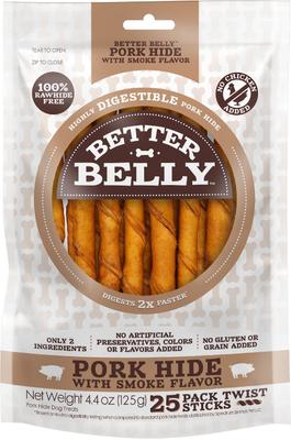 Proteins Twist Sticks with Real Lamb Highly Digestible Rawhide Dog Treat Chew, 25 count