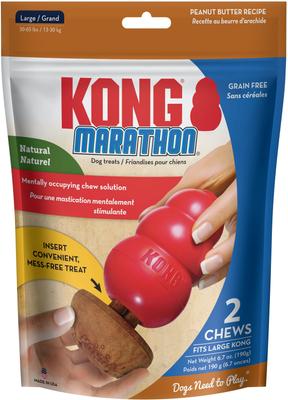 Marathon Peanut Butter Recipe Grain-Free Dog Chew Large Treats, 2 count