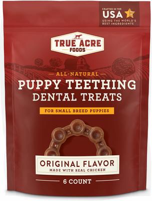All-Natural, Puppy Dental Teething Treat, Original Flavor with Real Chicken Dog Treats, 12 count