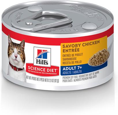 Senior Adult 7+ Savory Turkey Entree Wet Cat Food, 2.9-oz can, case of 24