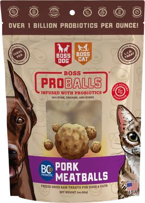 Proballs Raw Meatball Pork Freeze-Dried Dog Treats, 3-oz pouch