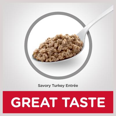 Senior Adult 7+ Savory Turkey Entree Wet Cat Food, 2.9-oz can, case of 24