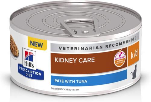 Bundle: Hill's Prescription Diet k/d Kidney Care with Chicken Dry Food + Pate with Tuna Wet Cat Food