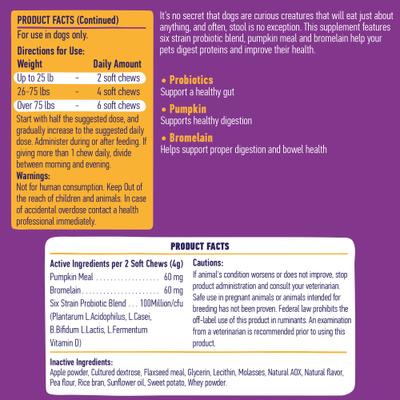 No Poo Bacon Flavored Coprophagia Supplement for Dogs, 120 count