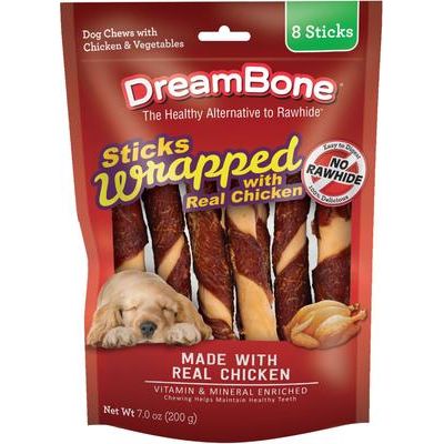 Golosina para perros envuelta en pollo, tamaño grande, 8 unidades