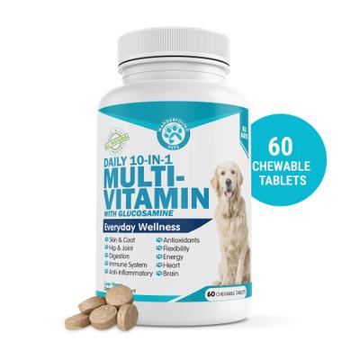 10-In-1 Multi-vitamin + Glucosamine Liver Flavor Dog Supplement, 60 count