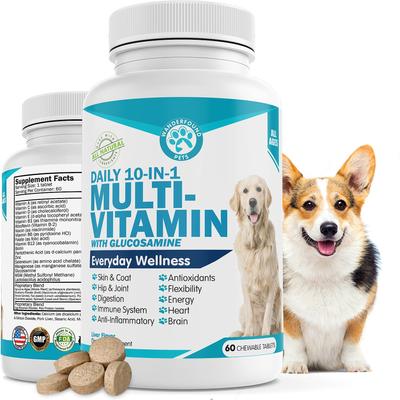 10-In-1 Multi-vitamin + Glucosamine Liver Flavor Dog Supplement, 60 count