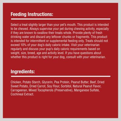 Triple Flavor Wings Peanut Butter Dog Treats, 10 count