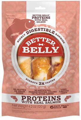 Proteins Rolls with Real Venison Highly Digestible Rawhide Dog Treat Chew, Small, 6 count