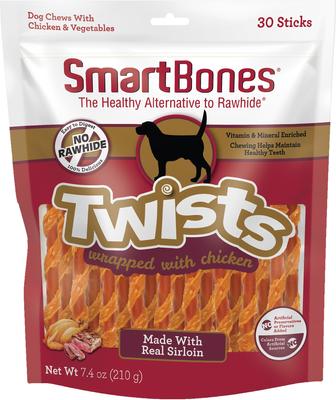 Chicken Wrapped Sticks Sirloin Dog Treats, 30 count