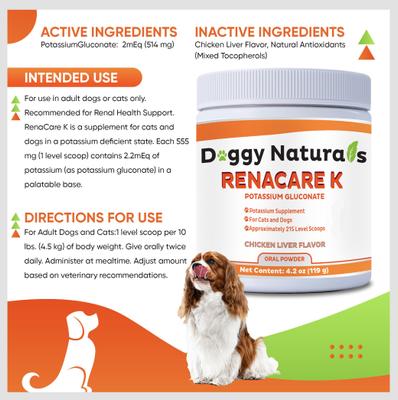 RenaCare K Powder Kidney Cat & Dog Supplement, 4.2-oz