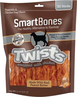 Twists Wrapped Chicken & Peanut Butter Dog Treats, 30 count