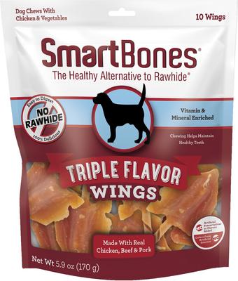 Triple Flavor Wings Peanut Butter Dog Treats, 10 count