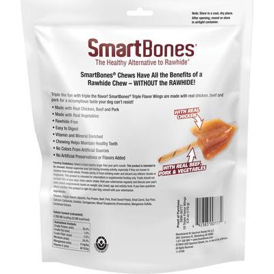 Alitas de triple sabor para perros, 10 unidades