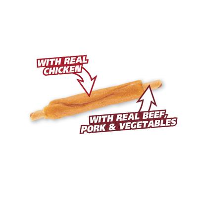 Costillas de triple sabor, premios para perros de pollo, res y cerdo, 10 unidades