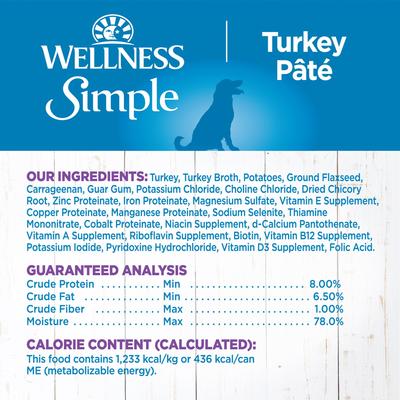 Paquete: Alimento seco para perros Wellness Simple Limited Ingredient Diet Grain-Free Turkey & Potato Formula, bolsa de 26 lb + Alimento enlatado para perros Wellness Simple Limited Ingredient Diet Grain-Free Turkey & Potato Formula, caja de 12,5 oz