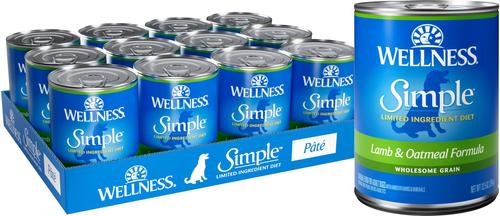 Bundle: Wellness Simple Limited Ingredient Diet Lamb & Oatmeal Formula Dry Dog Food, 26-lb bag + Wellness Simple Limited Ingredient Diet Lamb & Oatmeal Formula Canned Dog Food, 12.5-oz, case of 12