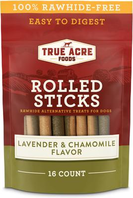 Rawhide-Free Rolled Sticks with Chamomile & Lavender Extract Flavor Dog Treats, 16 count