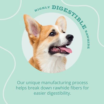 Triple Action Ridges Rolls Spearmint Flavor Highly Digestible Rawhide Dental Dog Treat Chew, Small, 10 count