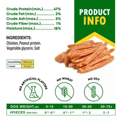 Natural Pet Dried Snacks Chicken Strips & Meat Sticks Human Grade Rawhide Free & Grain-Free Jerky Dog Treats, 10.6-lb bag
