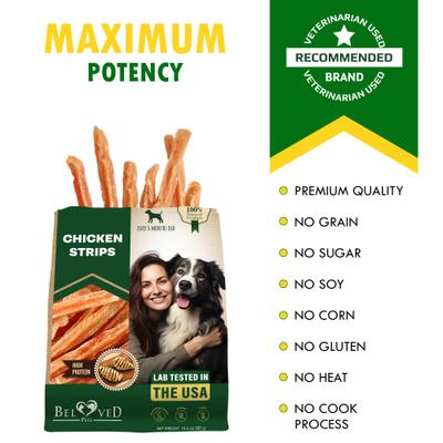 Natural Pet Dried Snacks Chicken Strips & Meat Sticks Human Grade Rawhide Free & Grain-Free Jerky Dog Treats, 10.6-lb bag