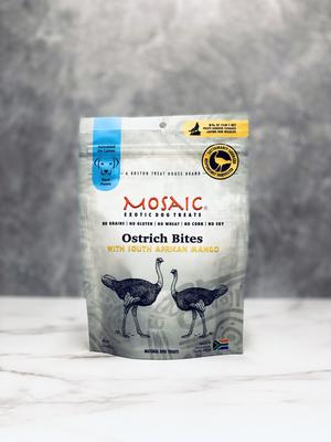 South African Ostrich Bites Mango Infused Jerky Dog Treats, 3-oz bag