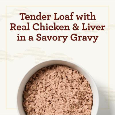 Chicken & Liver Recipe Tender Loaf in Gravy, Wet Dog Food, 3.5-oz cup, case of 12