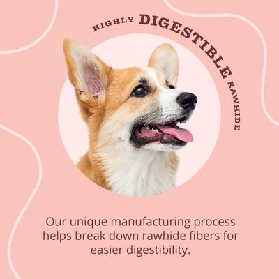 Proteins Rolls with Real Venison Highly Digestible Rawhide Dog Treat Chew, Small, 6 count