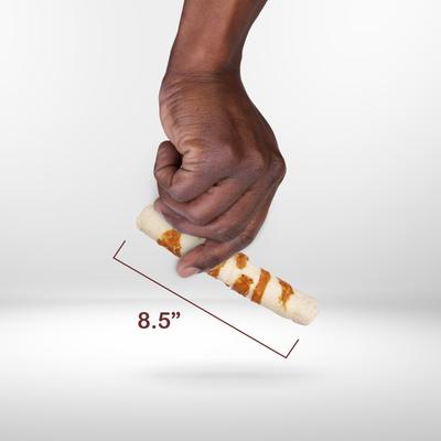 Proteins Rolls with Real Venison Highly Digestible Rawhide Dog Treat Chew, Large, 3 count